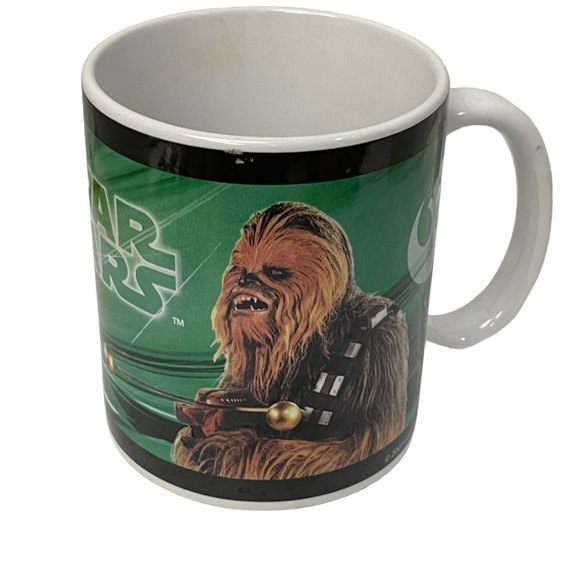 STAR WARS Cup Mug Yoda Chewbacca COFFEE Tea Cocoa Green Lucasfilm Galerie 12oz - Picture 7 of 8